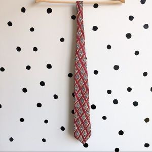 Title: Burberrys of London Vintage Silk Tie  Red/Blue Diamond  Classic Burberry